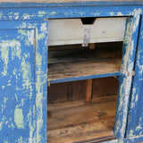 grand enfilade etabli industriel en bois patine bleu dans son jus