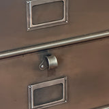 Meuble industriel à clapets - Buffet métal et plateau chêne massif