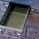 Meuble militaire 16 tiroirs en métal - ancien mobilier d'armée - rangement industriel