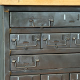 Meuble militaire 16 tiroirs en métal - ancien mobilier d'armée - rangement industriel