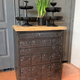 Meuble militaire 16 tiroirs en métal - ancien mobilier d'armée - rangement industriel