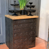 Meuble militaire 16 tiroirs en métal - ancien mobilier d'armée - rangement industriel