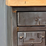 Meuble militaire 16 tiroirs en métal - ancien mobilier d'armée - rangement industriel