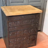 Meuble militaire 16 tiroirs en métal - ancien mobilier d'armée - rangement industriel