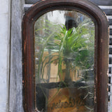 antique mirror with wooden frame