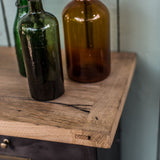 meuble console 8 casiers industriel clapet Roneo plateau chene massif