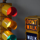 New York feu dont walk americain vintage USA jaune d'origine