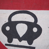 old road sign in its original condition, car, truck