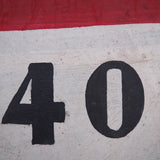 old road sign in its original condition, car, truck