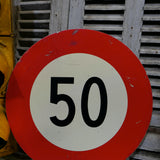 ancien panneau de signalisation Suisse limitation 50