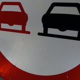 Old Swiss road sign prohibiting overtaking