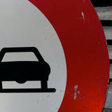 Old Swiss road sign prohibiting overtaking