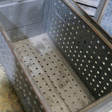 stackable metal crate from a workshop