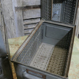 stackable metal crate from a workshop