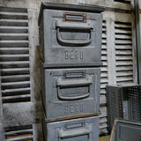 stackable metal crate from a workshop