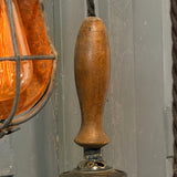 Grappe de lampes baladeuses industrielles USA - Cage métal & poignées bois - Suspension atelier vintage