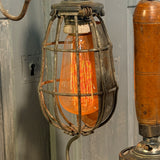 Grappe de lampes baladeuses industrielles USA - Cage métal & poignées bois - Suspension atelier vintage