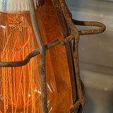 Grappe de lampes baladeuses industrielles USA - Cage métal & poignées bois - Suspension atelier vintage