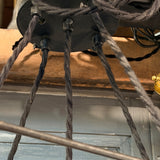 Grappe de lampes baladeuses industrielles USA - Cage métal & poignées bois - Suspension atelier vintage