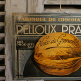 ancienne publicité carton chocolat pelloux prayer / noix de grenoble