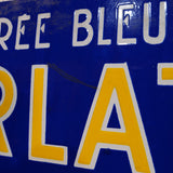Vintage Arlatte blue and silver chicory enamel advertising sign, ref AR01