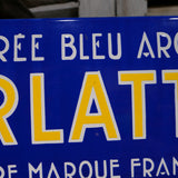 ancienne plaque emaillee publicitaire Arlatte chicorée bleu argent ref AR02