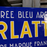 Vintage Arlatte blue and silver chicory enamel advertising sign, ref AR03