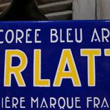 ancienne plaque emaillee publicitaire Arlatte chicorée bleu argent ref AR04
