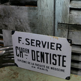 ancienne plaque de dentiste emaillee