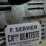 ancienne plaque de dentiste emaillee