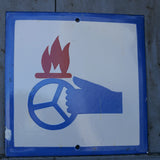 Plaque emaillee signalitique usine russe