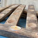 centre de table bois, porte bougies