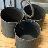 Ancien rangement d'atelier en métal - porte outils triple compartiment - déco industrielle