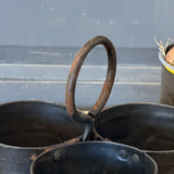 Ancien rangement d'atelier en métal - porte outils triple compartiment - déco industrielle