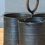 Ancien rangement d'atelier en métal - porte outils triple compartiment - déco industrielle