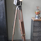 projecteur cinema cremer pied bois deco industrielle