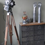 meuble console 8 casiers industriel clapet Roneo plateau chene massif