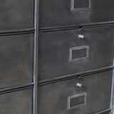 meuble console 8 casiers industriel clapet Roneo plateau chene massif