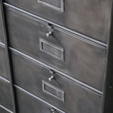 meuble console 8 casiers industriel clapet Roneo plateau chene massif