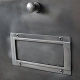 meuble console 8 casiers industriel clapet Roneo plateau chene massif