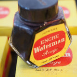 encre Waterman rouge stock vintage