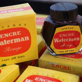 encre Waterman rouge stock vintage
