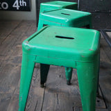 TOLIX antique stool in its original green condition