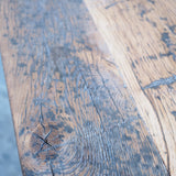 grande table industrielle plateau chene massif pietement fonte