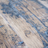 grande table industrielle plateau chene massif pietement fonte