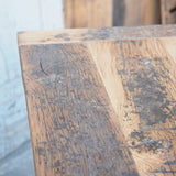 grande table industrielle plateau chene massif pietement fonte