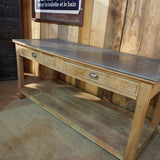 large work table with zinc top