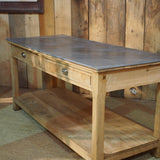 large work table with zinc top