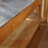 large work table with zinc top