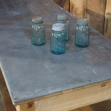 large work table with zinc top